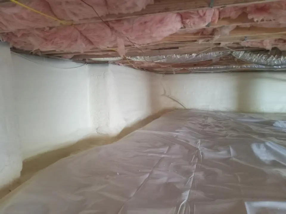 Crawl space encapsulation with closed-cell spray foam for Roof Waterproofing in Fair Haven